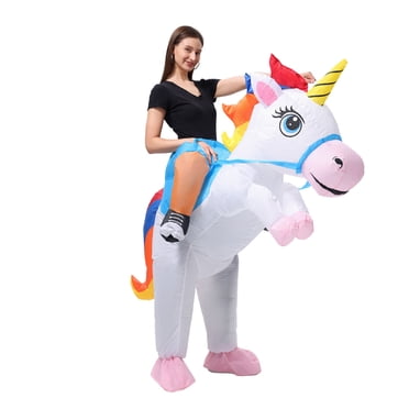 Joyfy Kids Inflatable Unicorn Costume with Light Up,Blow Up Ride-On ...