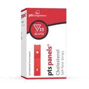 PTS Panels Cholesterol At-Home Self-Test Strips, Cholesterol Testing, 25 Tests, For Use with CardioChek Analyzer Sold Separately, Fast 45-Second Blood Test for Home Use