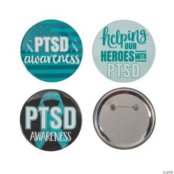 PTSD Awareness Buttons, Birthday, Jewelry, 24 Pieces