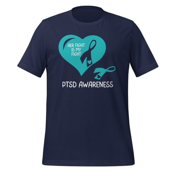 PTSD Awareness Shirt, Unisex, PTSD Shirt, PTSD Awareness Gift, PTSD Warrior, PTSD Awareness T-Shirt, PTSD Support, PTSD Ribbon, PTSD Month (Navy, S)