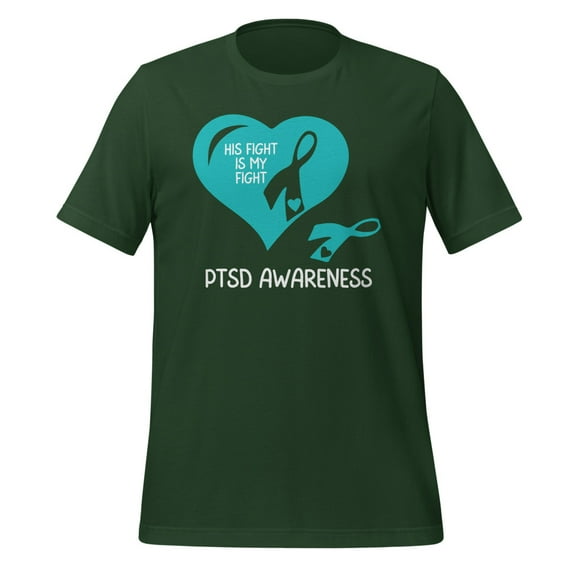 PTSD Awareness Shirt, Unisex, PTSD Shirt, PTSD Warrior, PTSD Awareness Gift, PTSD Awareness T-Shirt, PTSD Support, PTSD Ribbon, PTSD Month (Forest, 3XL)