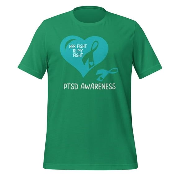 PTSD Awareness Shirt, Unisex, PTSD Shirt, PTSD Warrior, PTSD Awareness Gift, PTSD Awareness T-Shirt, PTSD Support, PTSD Ribbon, PTSD Month (Kelly, M)
