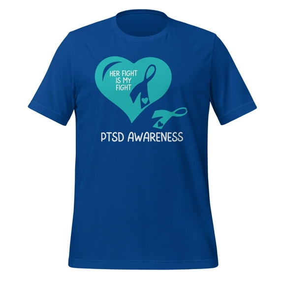 PTSD Awareness Shirt, Unisex, PTSD Shirt, PTSD Warrior, PTSD Awareness Gift, PTSD Awareness T-Shirt, PTSD Support, PTSD Ribbon, PTSD Month (True Royal, L)
