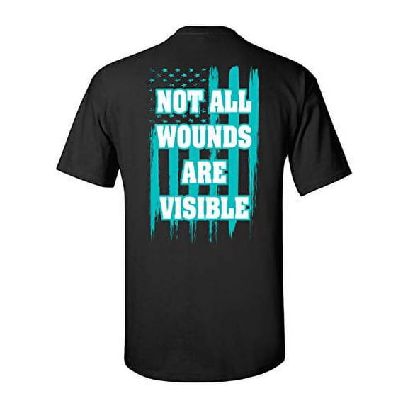 PTSD Not All Wounds are Visible Adult Short Sleeve T-Shirt-Black-XXL