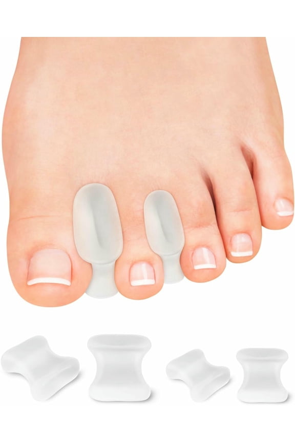 12 Pack Gel Toe Separators, Bunion Toe Spacers with 2 Sizes for Women Men Toe Pain Relief, Soft Silicone Toe Spacer for Crooked Toes, Overlapping Toes, Hammertoe Corrector(6L+6S)
