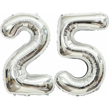 PTSPLLMY 15 Number Balloons Silver 15 or 51 Balloons Number 40 Inch Number 15 Foil Mylar Balloons for 15 or 51 Birthday Party 15 or 51 Anniversary Events Decorations