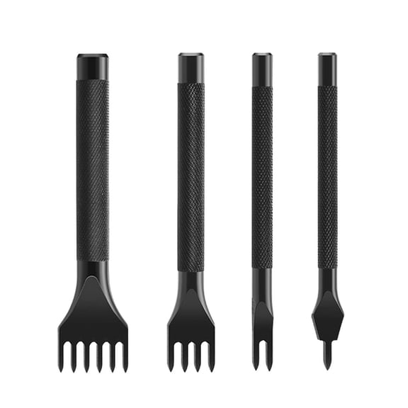 PTSPLLMY Leather Lacing Stitching Punches 1/2/4/6 Prong DIY Hole Tool Stainless Steel Leather Craft Kits (3mm)