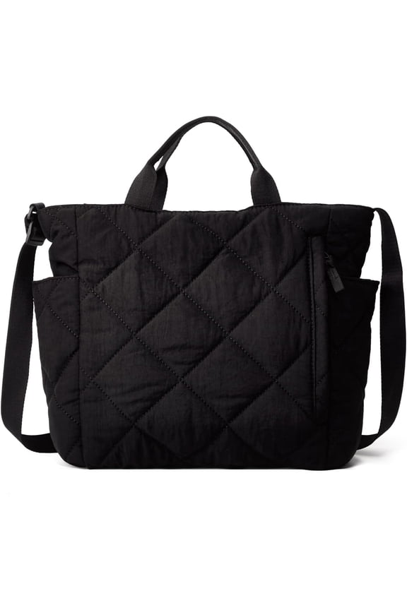 Puffer Tote Bag Women Quilted Shoulder Crossbody Handbag Lattice Nylon Padded Hobo Cotton Puffy Purse Casual Satchel