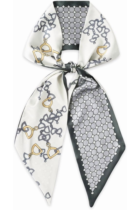 Relang Satin Scarf Mulberry Silk Printed Head Wrap Hair Band 7"" x 59""
