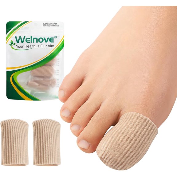 PTSPLLMY Small Gel Toe Caps, 10 Pack Pinky Toe Protector, Soft Cushion Covers for Ingrown Toenails, Corns, Blisters, Hammer Toes