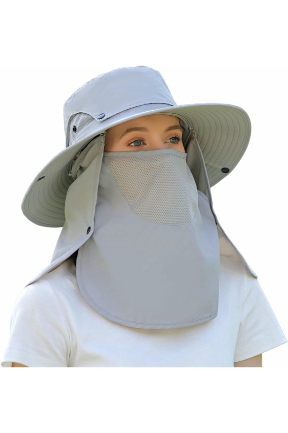 Sun Hat Unisex Face Coverage Shield Neck Flap Cap Garden Lawn Work Sports Hiking Fishing Hats