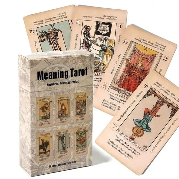 PTSPLLMY Tarot Cards for Beginners 78 Piece Tarot Deck with Meanings on Them Annotated Tarot Card Decks for Home Party Game Rider Waite