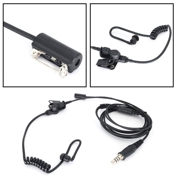 PTT 7.1mm Tacticals Telescopic Headset for Talkie Two Way Radios 7.1mm plug Acoustic Air Tube Earbud
