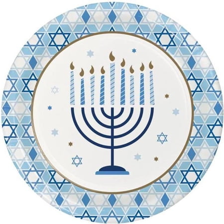 PTYC 345758 9 in. Hanukkah Celebration Dinner Paper Plate