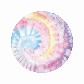 PTYC 350523 22 cm Tie Dye Party Dinner Plate, Multi Color