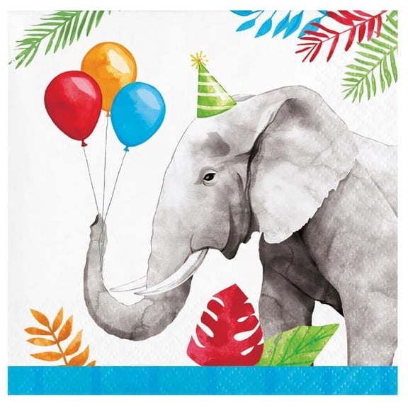 PTYC 354576 5 in. Party Animals Beverage Paper Napkin, Multi Color