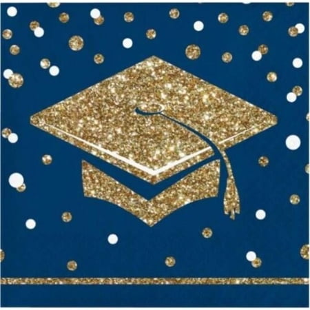 PTYC 356135 Glittering Graduation Beverage Napkin Party Tableware - Mid Count
