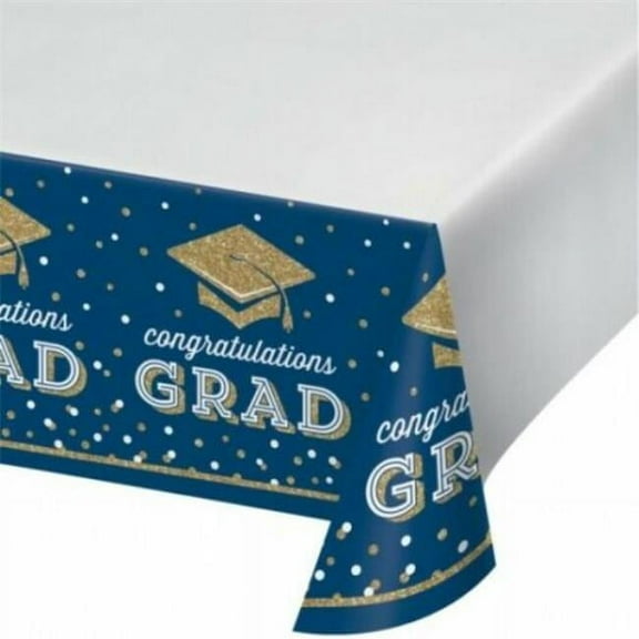 PTYC 356142 54 x 102 in. Glittering Graduation Border Print Party Paper Tablecover