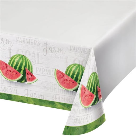 PTYC 363051 54 x 102 in. Paper Table Cover Border Print - Farm Fresh Watermelon
