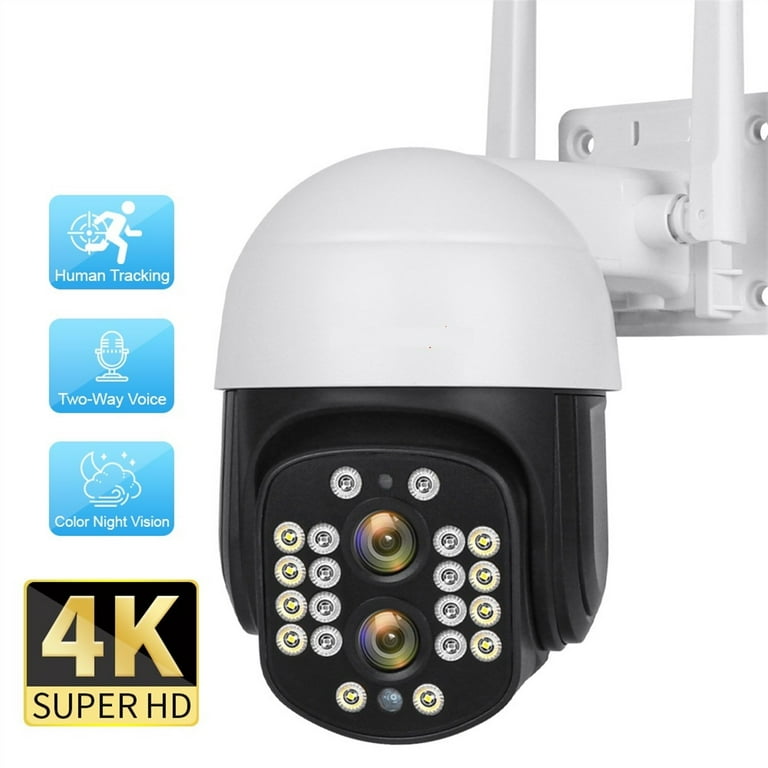 PTZ Camera, 8MP 4K 10x Optical Zoom Dual Lens PTZ IP Camera Human