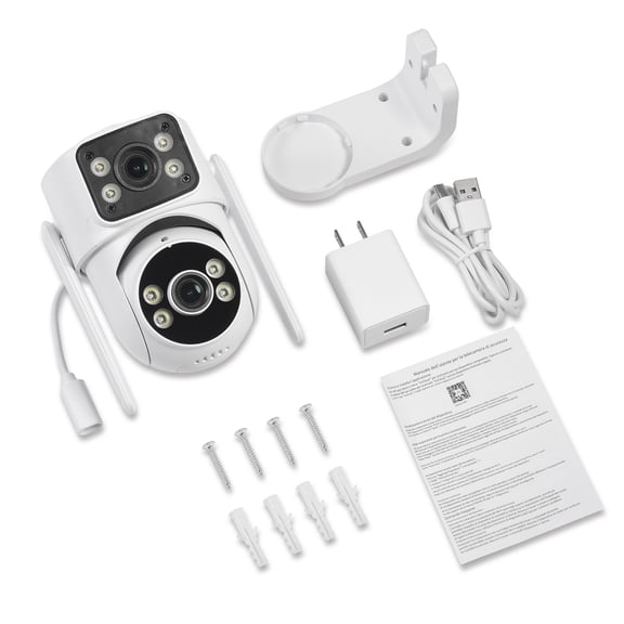 PTZ WiFi Security Camera Outdoor with Dual Lens, CCTV Surveillance with Dual View, Cloud Storage Upgraded with Color Night, Auto Tracking Humanoid Detection