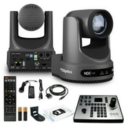 PTZOptics Move 4K SDI/HDMI/USB/IP PTZ Camera with 20x Optical Zoom Gray PT20X-4K-GY-G3 + PTZOptics PT-JOY-G4 Joystick Controller + Universal Wall Mount Black