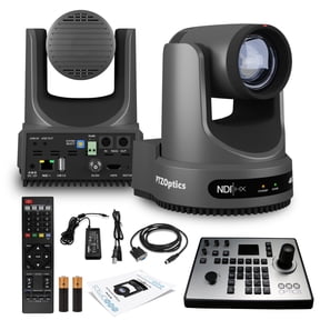 PTZOptics Move 4K SDI/HDMI/USB/IP PTZ Camera with 12x Optical Zoom (Gray) (PT12X-4K-GY-G3) + PTZOptics PT-JOY-G4 Joystick Controller