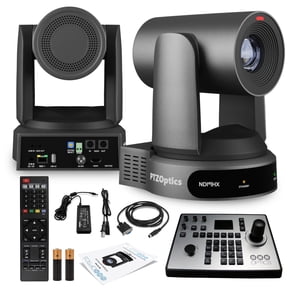 PTZOptics Move 4K SDI/HDMI/USB/IP PTZ Camera with 30x Optical Zoom (Gray) (PT30X-4K-GY-G3) + PTZOptics PT-JOY-G4 Joystick Controller