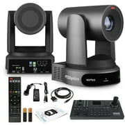 PTZOptics Move 4K SDI/HDMI/USB/IP PTZ Camera with 30x Optical Zoom Gray PT30X-4K-GY-G3 + PTZOptics SuperJoy PTZ Camera Joystick Controller