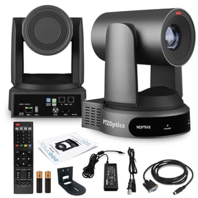 PTZOptics Move 4K SDI/HDMI/USB/IP PTZ Camera with 30x Optical Zoom (Gray) (PT30X-4K-GY-G3) + Universal Wall Mount (Black)