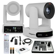 PTZOptics Move 4K SDI/HDMI/USB/IP PTZ Camera with 30x Optical Zoom White PT30X-4K-WH-G3 + PTZOptics PT-JOY-G4 Joystick Controller