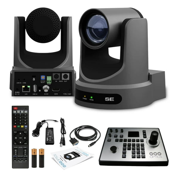 PTZOptics Move SE PTZ Camera with 12x Optical Zoom (PT12X-SE-GY-G3) + PTZOptics PT-JOY-G4