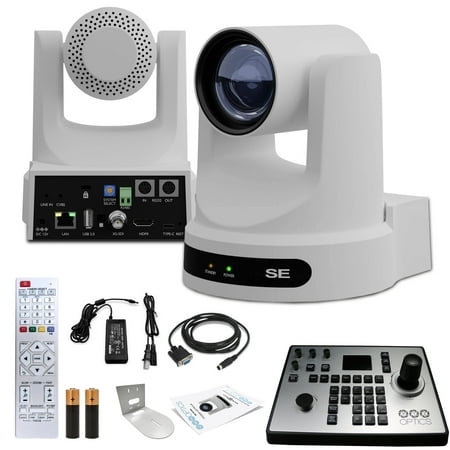PTZOptics Move SE PTZ Camera with 20x Optical Zoom (PT20X-SE-WH-G3) + PT-JOY-G4 Controller + Wall Mount