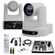 PTZOptics Move SE PTZ Camera with 20x Optical Zoom White PT20X-SE-WH-G3 + PT-JOY-G4 Controller