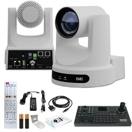 PTZOptics Move SE PTZ Camera with 30x Optical Zoom + PTZOptics SuperJoy PTZ Camera Controller + Wall Mount