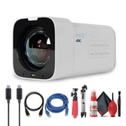 PTZOptics Studio 4K Camera White | 12x Optical Zoom | UHD60 | NDI|HX2 | SRT Streaming | Pro PTZ Camera For Events + Tripod + HDMI Cable + More