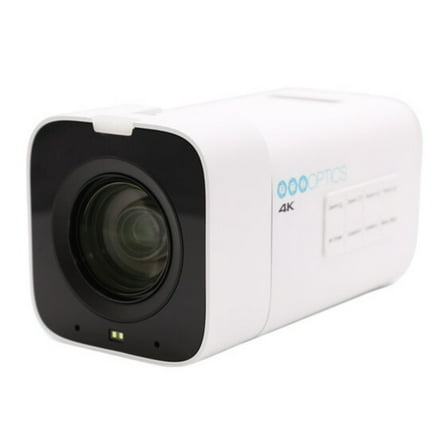 PTZOptics Studio 4K Camera with 20x Zoom, NDI HX2 Connectivity, Compact Construction, and 16x Digital Zoom (White)
