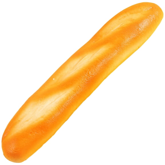 PU Artificial Bread Baguette, Realistic Simulation Food Model in Bright Yellow, 11.2 in / 28.5 cm Fake Bread Decor, Lightweight 1.9 oz Window Display Props for Photography