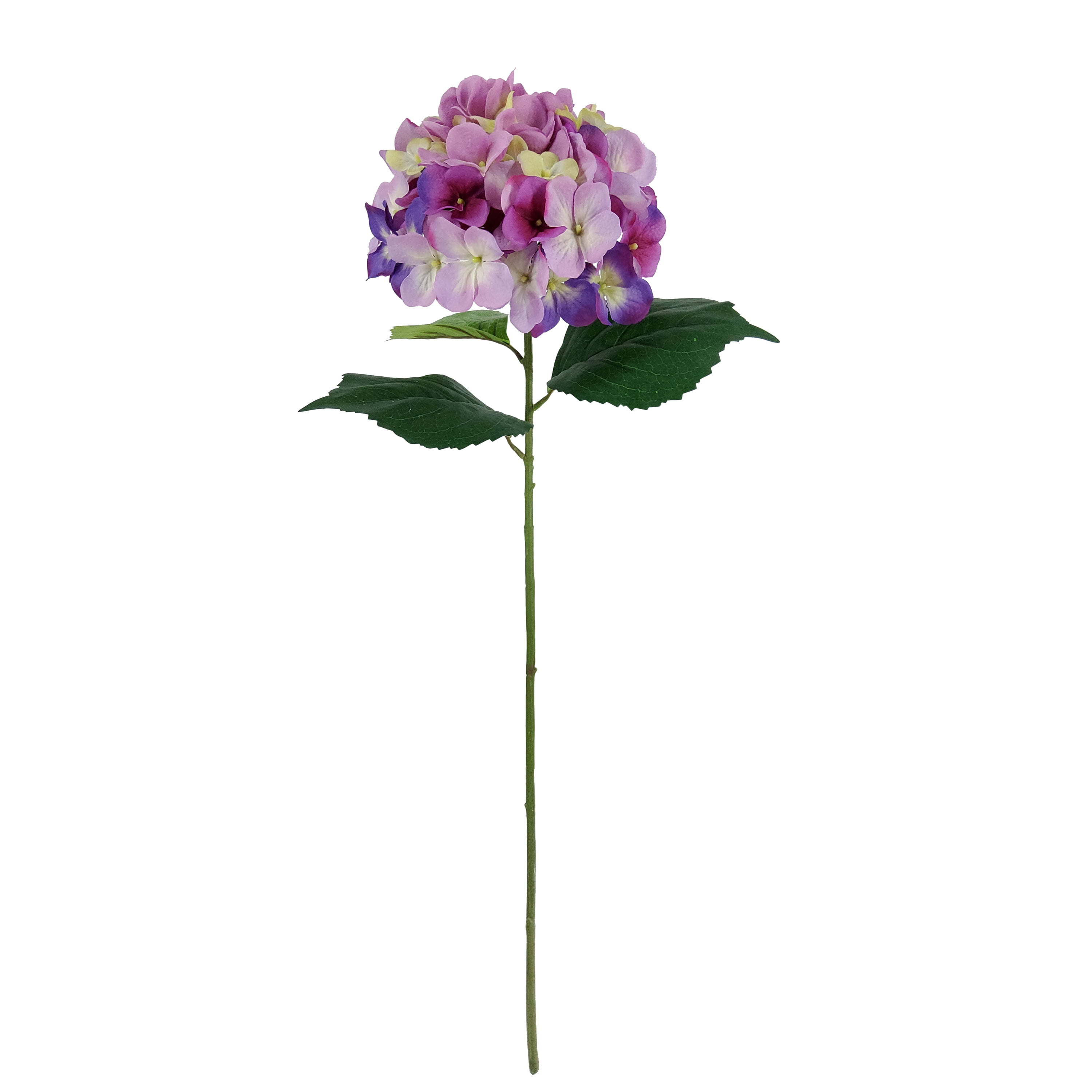 Mainstays Indoor Artificial Hydrangea Flower Stem, 30.5 in, Polyester, Purple