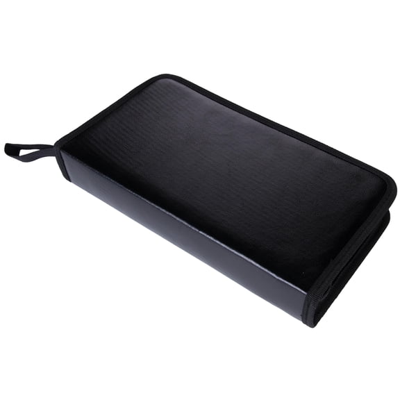 PU CDs Binder 80 Discs Capacity Water-Resistant Sleeves & Secure Zipper Ideal for Travel, Business, Home Theater
