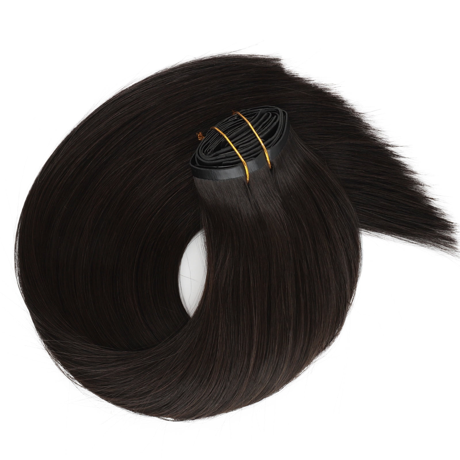 PU Clip In Hair Extensions 1B# 240g 22inch