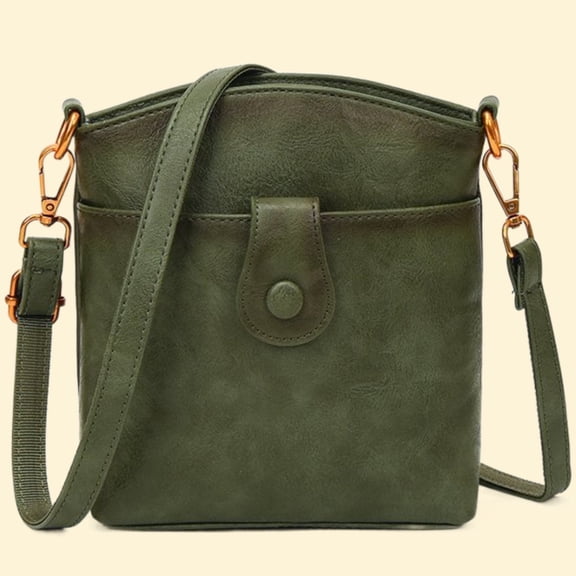 PU Crossbody Bag for Women, Printed PU Leather Mini Phone Purses, Green