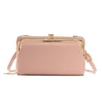thumbnail image 1 of PU Crossbody Wallet Wristlet Purse with Phone Pocket For Women, Fashion Shoulder Purse, 19.5*11*5cm-Pink, 1 of 5