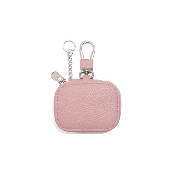 PU Earphone Case Keychain Wallet Compact Storage Bag Design For Earbuds Headphones Keys And Small Items