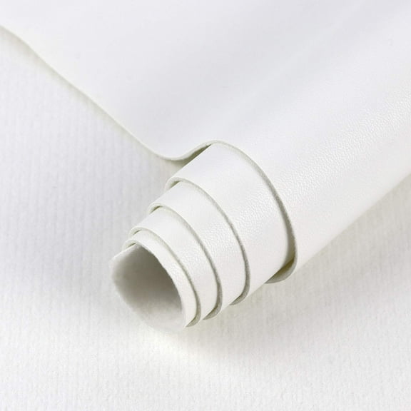 PU Faux Leather Fabric Synthetic Material Waterproof Stretch Sewing Upholstery 53" Wide White