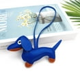 thumbnail image 1 of PU Hand Rope Bag Hanging Decoration Cartoon Dachshund Shape Leather Bag Charm Animal Pendant Cute Fashion Accessory,bag charm,PU hanger,cartoon accessory,Blue,1Pc, 1 of 6
