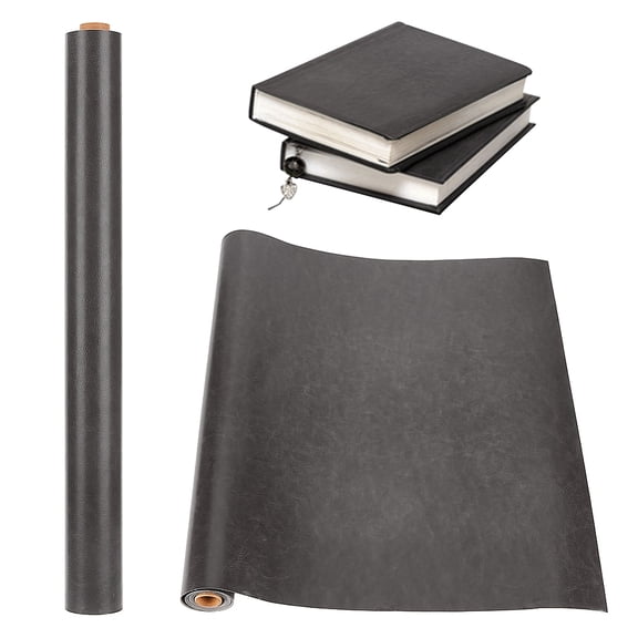 PU Imitation Leather Fabric with Kraft Cardboard Mailing Tubes Dark Slate Gray 120x43x0.07cm 1Set