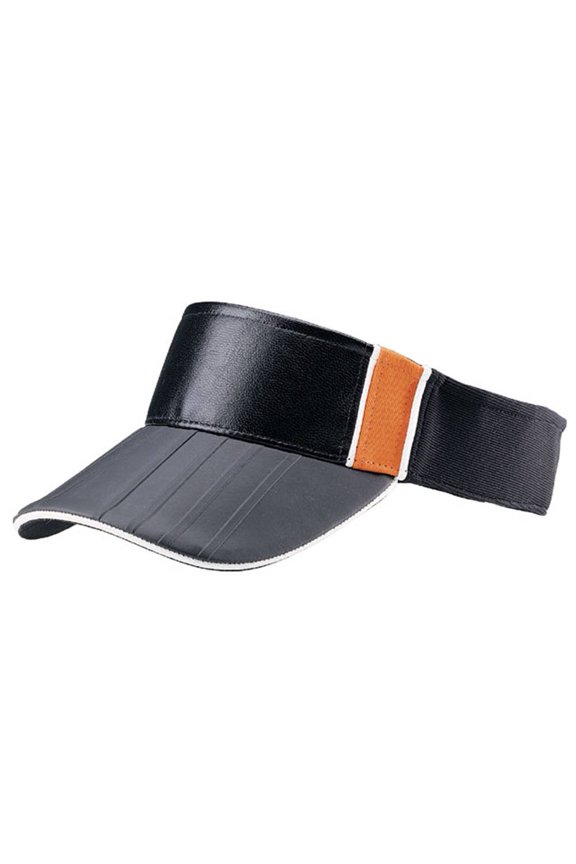 PU LEATHER LOOK FRONT VISOR, Black Orange