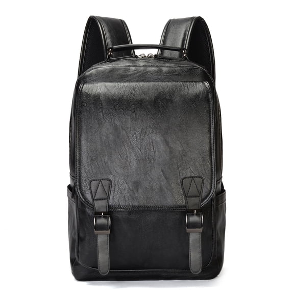 PU Large-capacity Backpack Computer Bag,Black