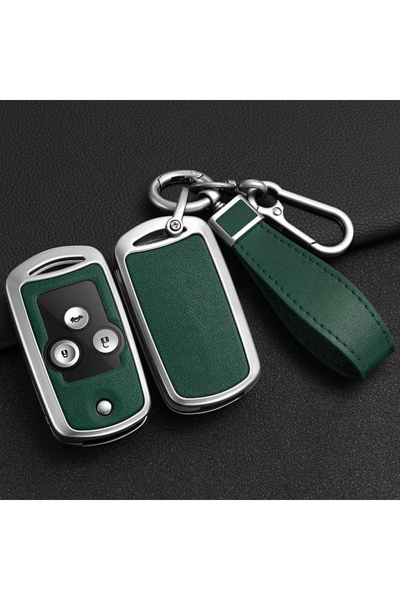 PU Leather 2/3 Button Flip Key Fob Cover Fit for Acura TL TSX ZDX MDX RDX Fit for Honda Civic IX Pilot Accord 8 CRV Jazz HRV Keyless with Leather Keychain